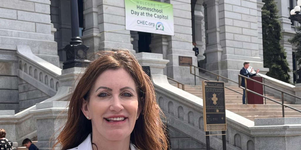 Heidi Ganahl at CHEC Homeschool day w/ Wallbuilders' Tim Barton