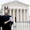 Protestors in front of U.S. Supreme Court, 4.25.24. Photo: Victoria Pickering, CC via Flickr