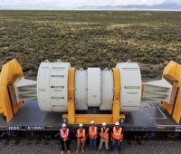 Train car designed to carry nuclear waste. Photo: Dept. of Energy
