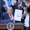 Trump Signs Budget Bill, July 4, 2025. Screenshot via C-SPAN