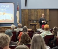 Election fraud conspiracist Dr. Douglas Frank speaks to right-wing group Stand for the Constitution in Mesa County, July 14, 2025.