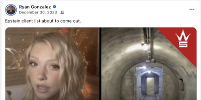 Ryan Gonzalez FB post about Epstein files, 12.30.23