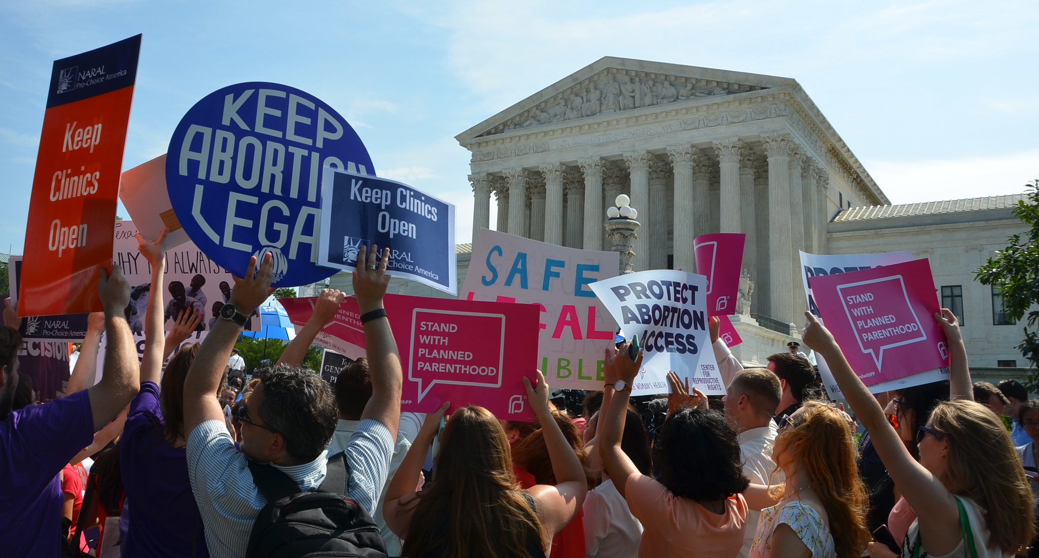 After the 2016 decision on Whole Woman's Health v. Hellerstedt Texas abortion case, Supreme Court, Washington, DC. Photo: Adam Fagan via Creative Commons License