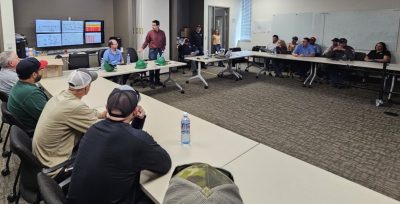 Gabe Evans speaks to Phillips 66 employees, Sept. 2025