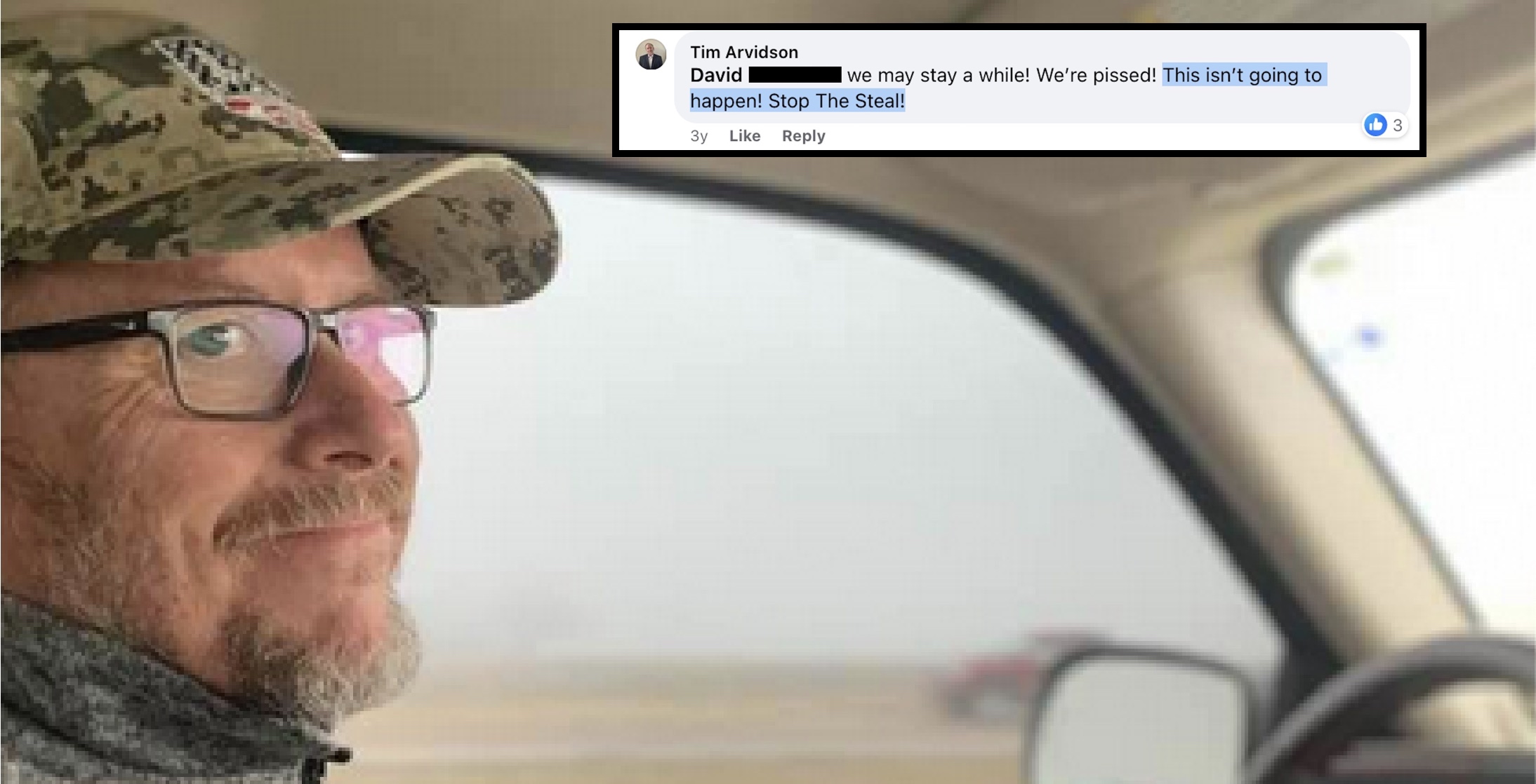 Castle Rock Election Commission Chair Tim Arvidson Driving to J6