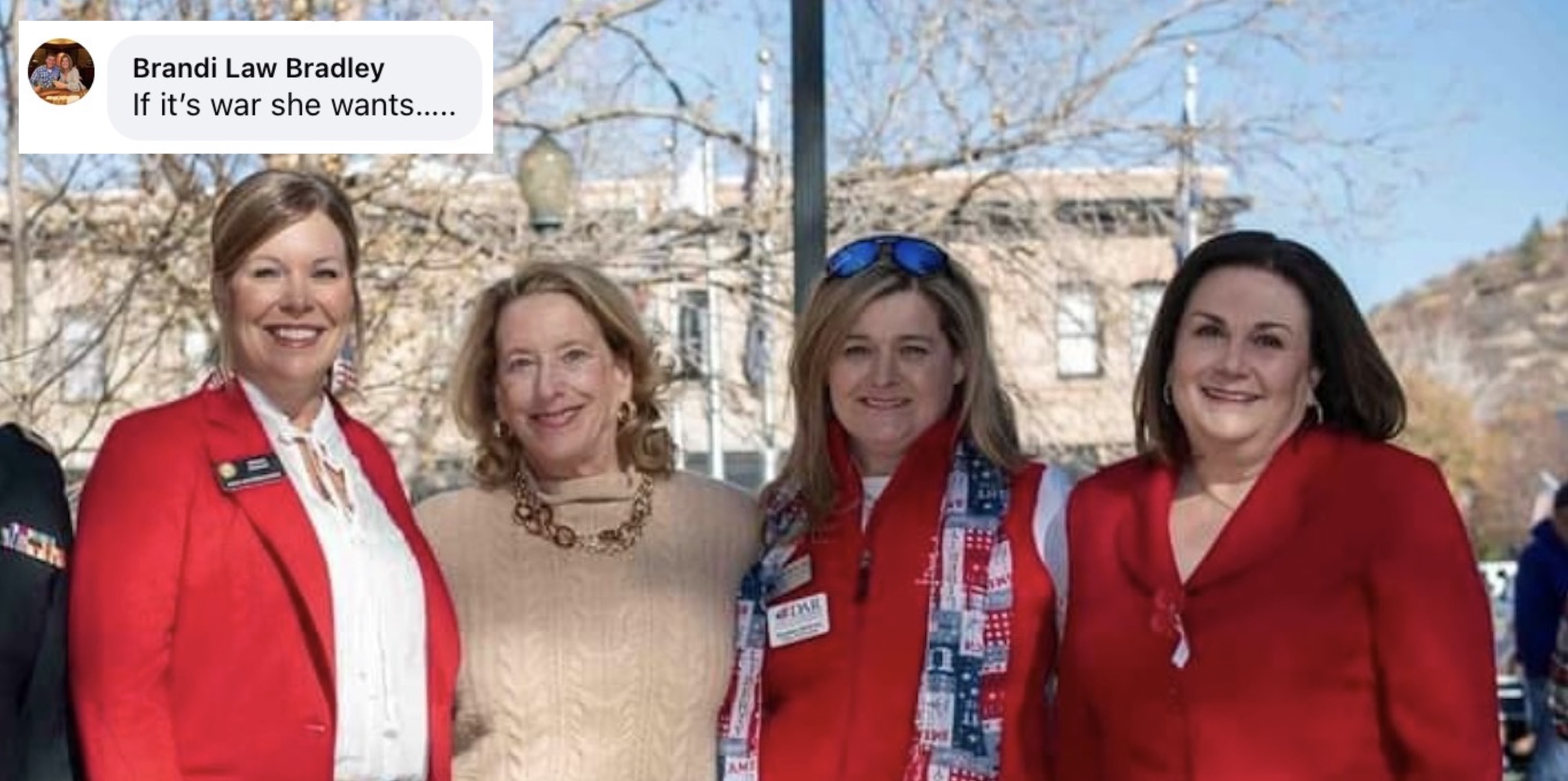 DougCo elected officials Brandi Bradley, Lisa Frizell, Deb Mulvey, and Lora Thomas in Castle Rock, Nov. 11, 2023