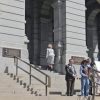 Barb Kirkmeyer leaves Stand With Victims of Crime Rally, Apr. 24, 2026