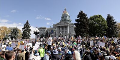 No Kings Rally, Colorado state Capitol, Oct. 18. 2025. Photo: Beth Schneider