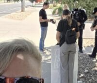 Boulder PD with Anti-abortion protestors from White Rose Resistance. Photo: Instagram