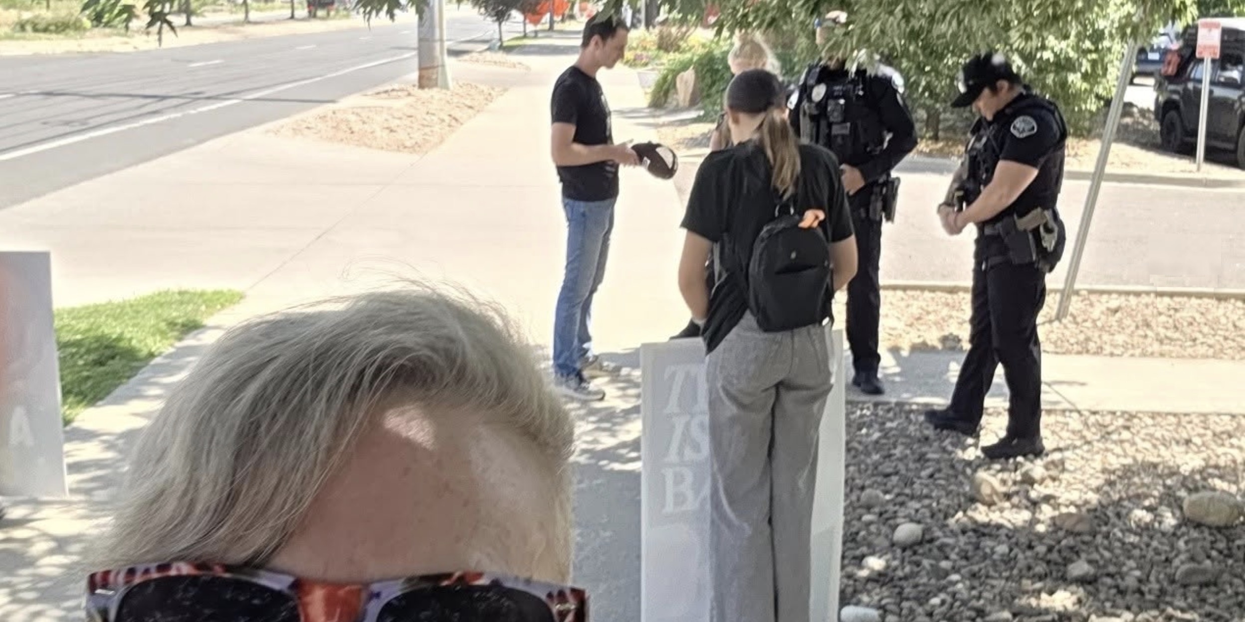 Boulder PD with Anti-abortion protestors from White Rose Resistance. Photo: Instagram
