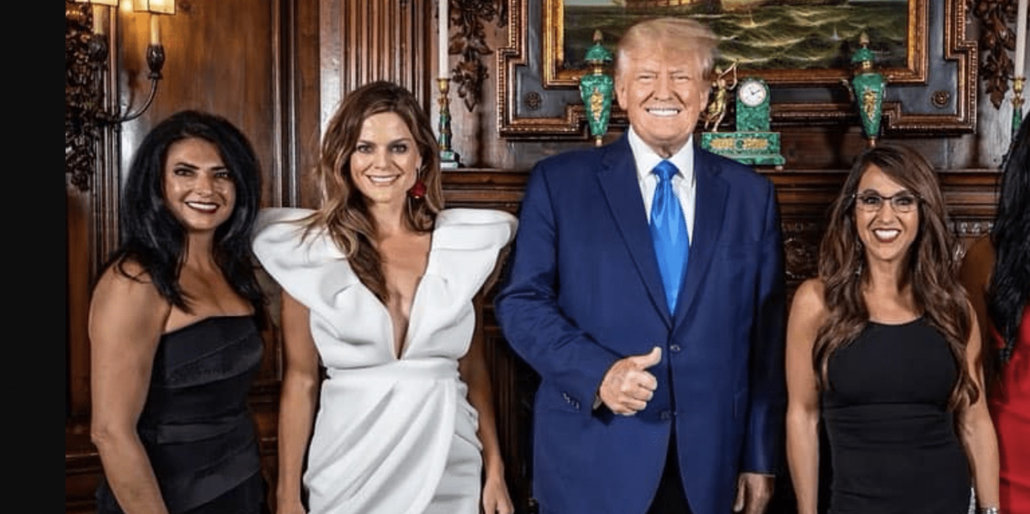 Clarice Navarro, Maggie Silvers, Donald Trump and Lauren Boebert at Mar-a-Lago, Oct. 2022. Photo obtained via Facebook.